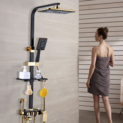 Regendouchekop – Regendouche – Douchekop – Hoofddouche – Handdouche – Thermostatisch – Koper & RVS – Mat Goud
