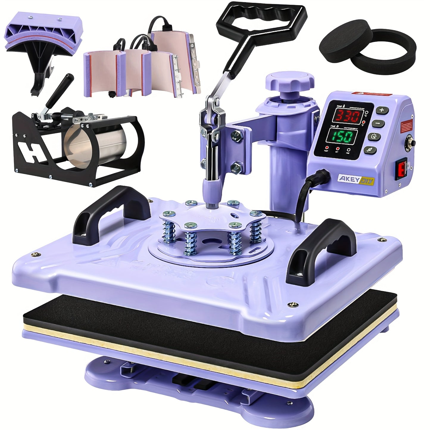 Transferpers – Hittepers – Heat Press – Warmte Persmachine – Textielpers – 38,1x30,48 cm – 8-in-1 Multifunctioneel – 360° Swing-Away Design