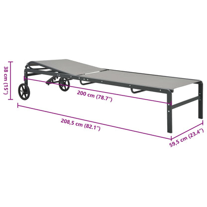 2-Persoons Loungeset – Tuinmeubel – Ligstoel – Buitenmeubel – Verstelbare Rugleuning – Duurzaam Staalframe