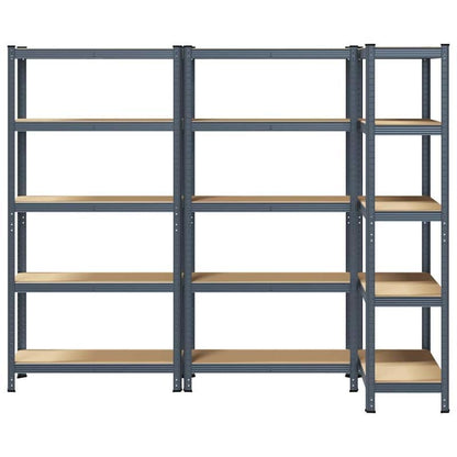 Opbergrek – Opbergkast – Stellingkast – Opbergrekken – Stelling – 5 Laags – Staal En Hout – Stevig En Duurzaam – Antraciet