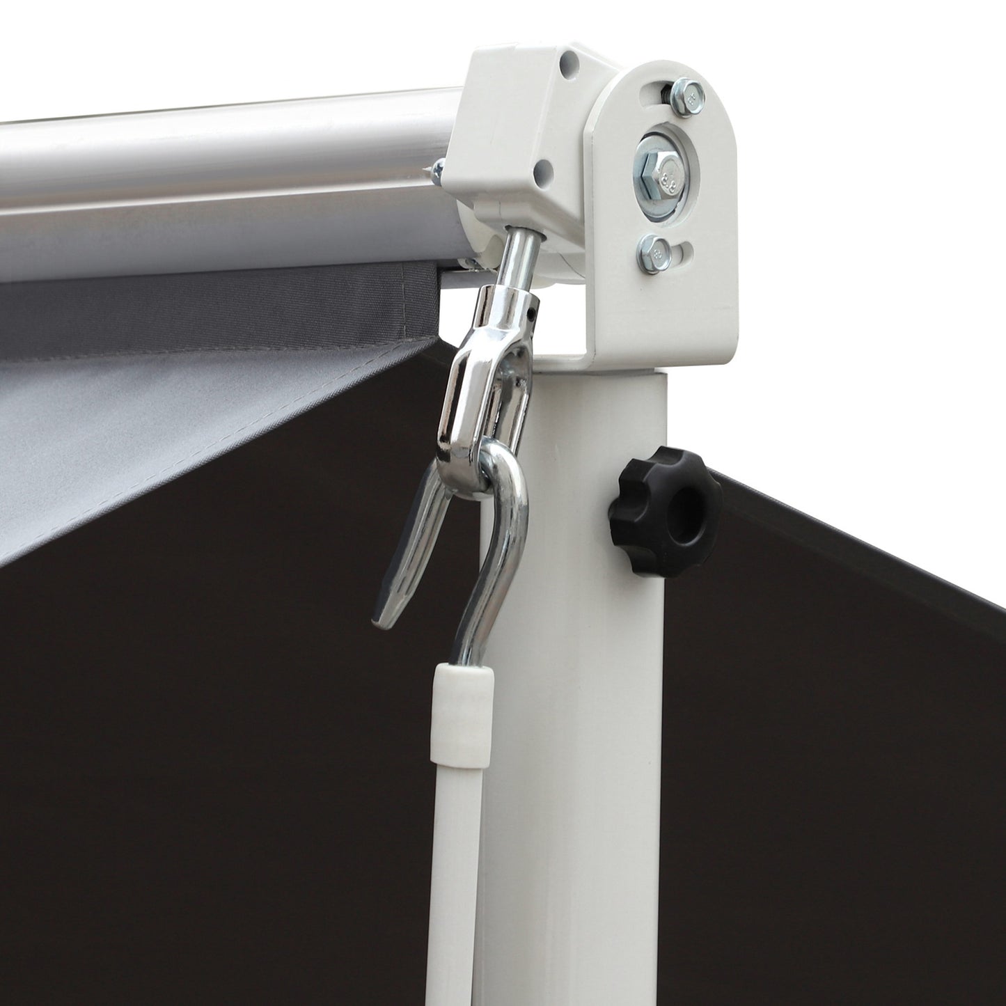 Staande Zonwering – Terraszonwering – Tuinzonwering – Uitschuifbare Zonwering – Aluminium Zonnescherm – Grijs – Weerbestendig Aluminium Frame – Verstelbare Inklapbare Armen
