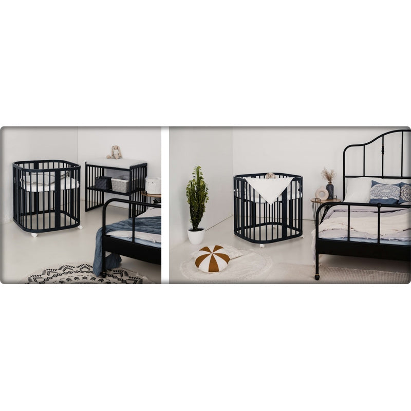 Meegroeibedje – Wieg – Ledikant – Peuterbed – Speelhuis – Beukenhout – Watergedragen Olie – Inclusief Comfortabele Grafiet Matras