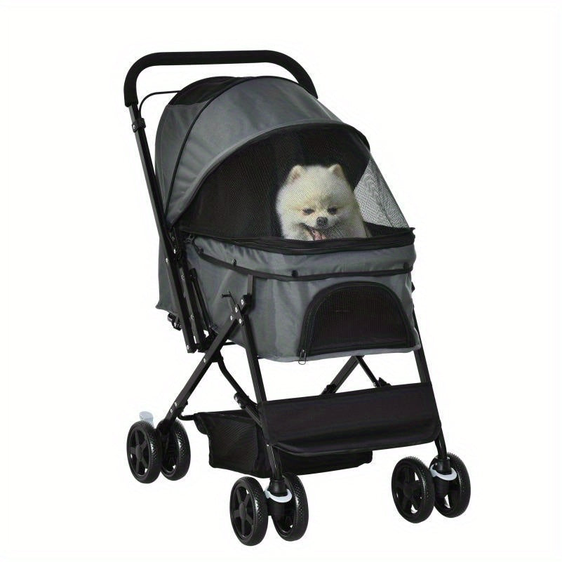 Huisdierwagen – Dierenwagen – Pet Stroller – Draagwagen – Reiswandelwagen – Lichtgewicht en Inklapbaar – All-Terrain Wielen met Remmen