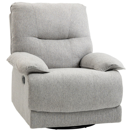 Relaxfauteuil – Relaxstoel – TV Stoel – Draaifauteuil – Ligstoel – Kantelbare Rugleuning – 360° Draaibaar – Uitklapbare Voetensteun – Veersysteem Met Comfortabele Zitting