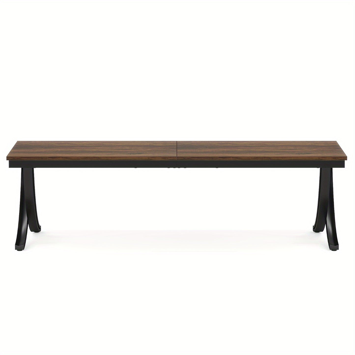 Bureau – Computertafel – Schrijftafel – Werkplek – Thuiswerkplek – Extra Lang 200 cm – Stevig Gefabriceerd Hout – Ruim Voor Twee Personen – Vrijstaand – Modern Landelijke Stijl – Bruin