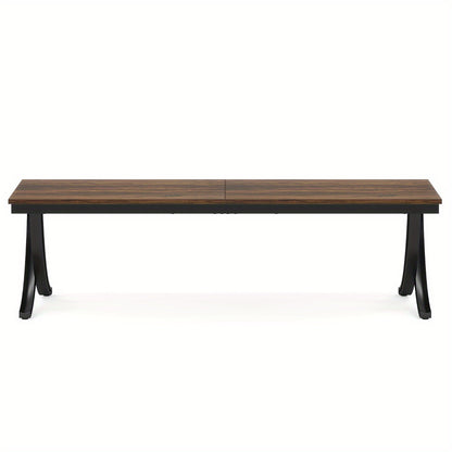 Bureau – Computertafel – Schrijftafel – Werkplek – Thuiswerkplek – Extra Lang 200 cm – Stevig Gefabriceerd Hout – Ruim Voor Twee Personen – Vrijstaand – Modern Landelijke Stijl – Bruin