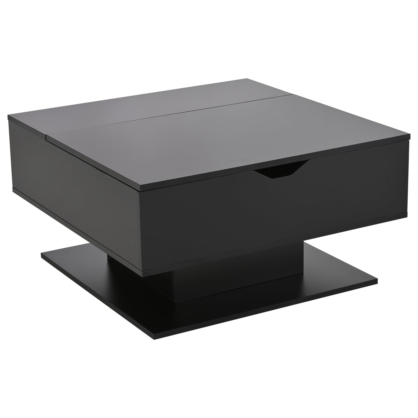 Salontafel – Koffietafel – Woonkamertafel – Bijzettafel – Midden tafel – Hydraulisch Hefmechanisme – Hoogglans Zwart – Ruime Opbergplank – Stevige Constructie