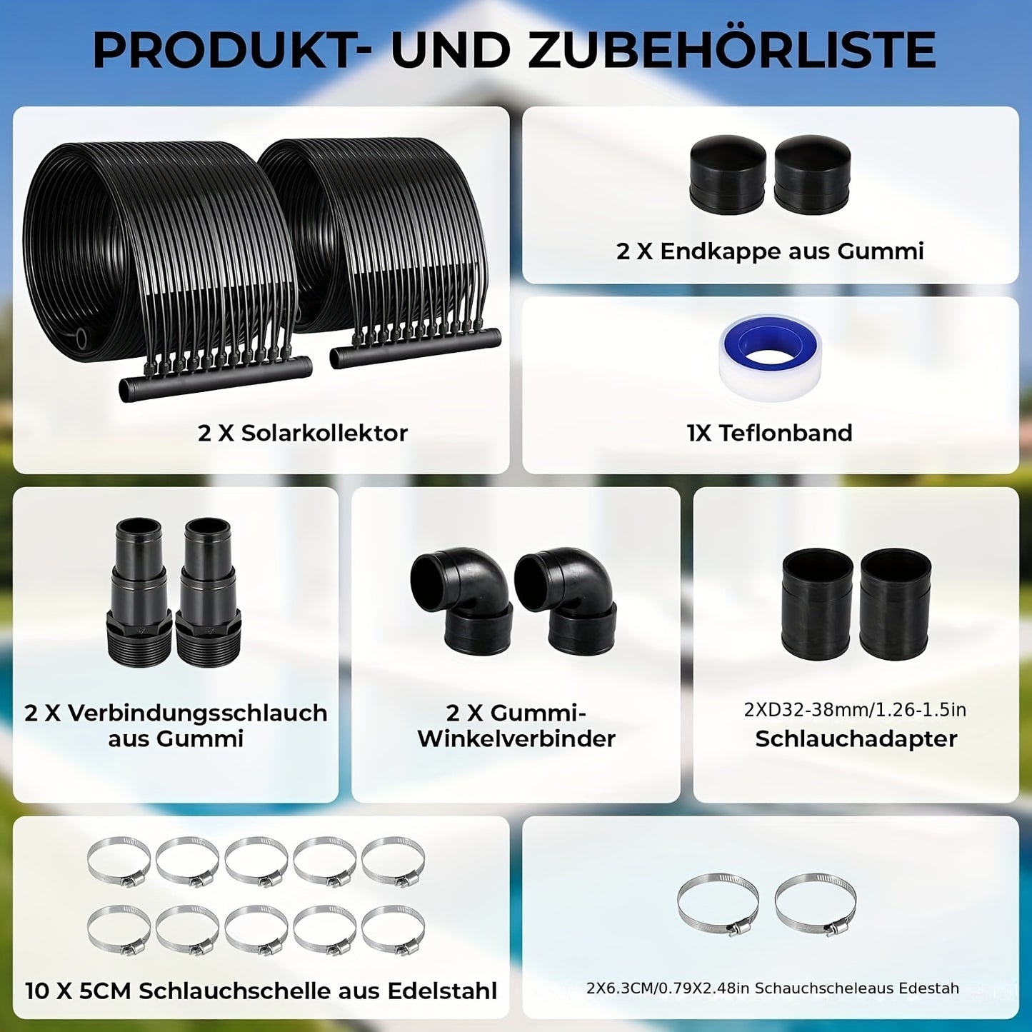 Zonnecollector Zwembad – Zwembadverwarmer – Solar Verwarming – Zwembadverwarming – Zwembad Warmtecollector – 600x75 cm – UV-bestendig PE-Materiaal – Geschikt Voor Zwembaden Tot 24.000 Liter