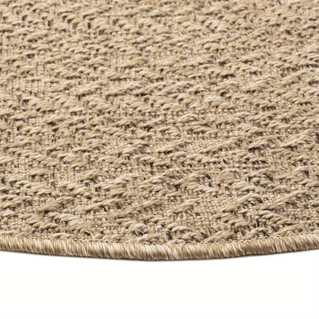 Buitentapijt – Buitenmat – Vloerkleed – Tuintapijt – Outdoorkleed – Rond – Polypropyleen Jute Look – 200 cm Diameter – UV-bestendig