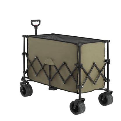 Strandkar – Bolderkar – Bolderwagen – Duwkar – Transportkar – Opvouwbaar – 300L Laadruimte – Extra Grote All-Terrain Wielen – Blauw