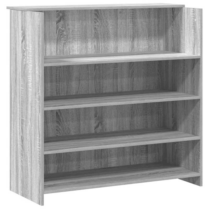 Receptiebalie – Ontvangstbalie – Balie – Kantoorbalie – Houten Balie – Ruim Werkblad 180x50x103,5 cm – Duurzaam Houtfineer Grijs-Wit