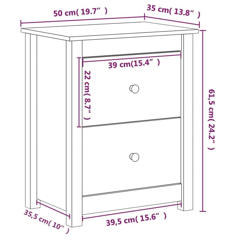 Nachtkastje – Bedside Table – Bedside Cabinet – Nachtmeubel – Side Table – Compact Ontwerp – 2 Ruime Laden – Gemengde Kleuren – Ruimtebesparend – Snel Montage