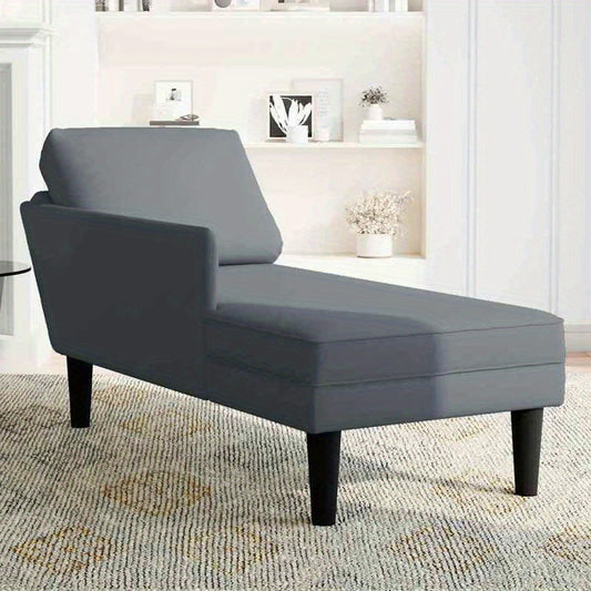 Fauteuil – Relaxstoel – Loungestoel – Leunstoel – Zetel – Donkergrijs Velours – Rechterarmleuning – Hardhouten Frame – Luxe Zitcomfort