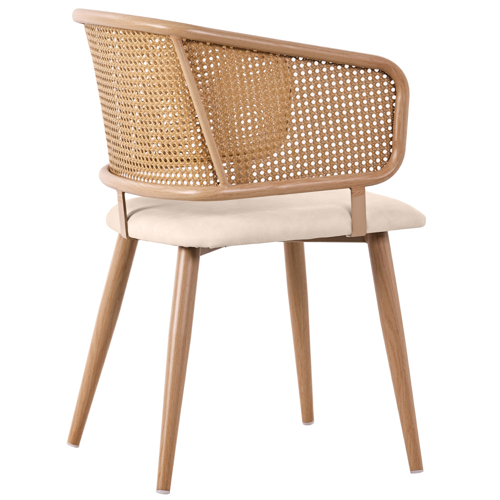 2 Dining Room Chairs in Rattan with PU Leather Cushions, Combining Comfort And Breathability with Modern Minimalist Style. Suitable for Dining Room, Living Room And Cafe., Dining Table Chairs, Kitchen Table And Chairs Set, Ch