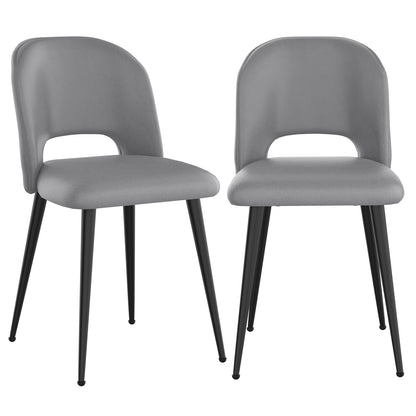 Eetkamerstoel – Stoel – Dining Chair – Keukenstoel – Dining Room Chair – Grijs Fluwelen Bekleding – Ergonomisch Ontwerp – 48x45x85 cm Compact Formaat