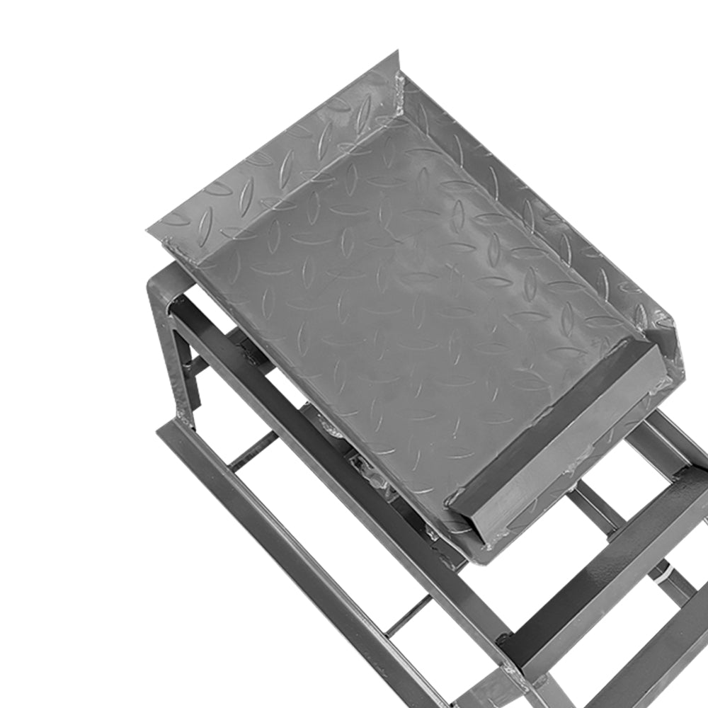 Two Height-Adjustable Car Ramps | 2000 kg Load Capacity, Heavy-Duty Iron Lifting Platform Kit, Suitable for Cars, SUVs, and Vans, Grey Non-Slip Loading Ramps
