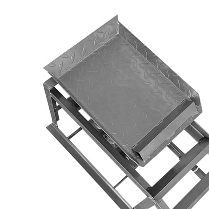 Two Height-Adjustable Car Ramps | 2000 kg Load Capacity, Heavy-Duty Iron Lifting Platform Kit, Suitable for Cars, SUVs, and Vans, Grey Non-Slip Loading Ramps