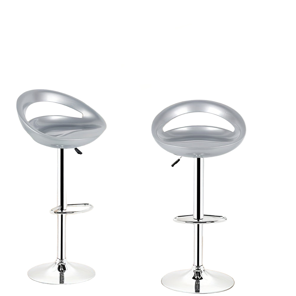 Barkrukken – Barstoelen – Keukenstoelen – Counterstoelen – Barkeukenstoelen – Set van 2 – Draaibaar 360° – Traploos Verstelbaar 55-75 cm – ABS Kunststof – Chroom Onderstel