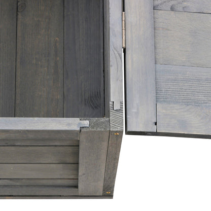 Huisjes Voor Schildpadden – Buitenren – Terrarium – Kooien – Klimhok – Hout Met Gaas – 2 Ruimtes – 91x60,5x32 Cm – Veilig & Ventilerend – Grijs