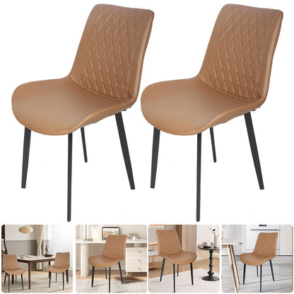 Set van 4 Eetkamerstoelen – Gestoffeerde Lounge Stoelen met Metalen Poten – Modern Design voor Woonkamer, Eetkamer en Keuken