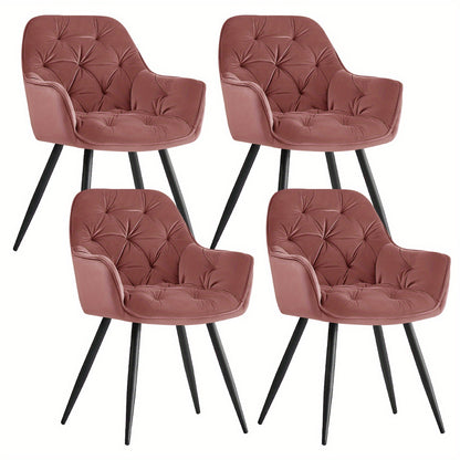 JYMTOM Velvet Dining Chairs with Padded Seat and Backrest Sturdy Metal Legs and Armrests Comfortable Accent Chair for Dining Room Living Room or Lounge, Home Decor Furniture, Lounge Seating, Velvet Upholstery, Elegant Design,