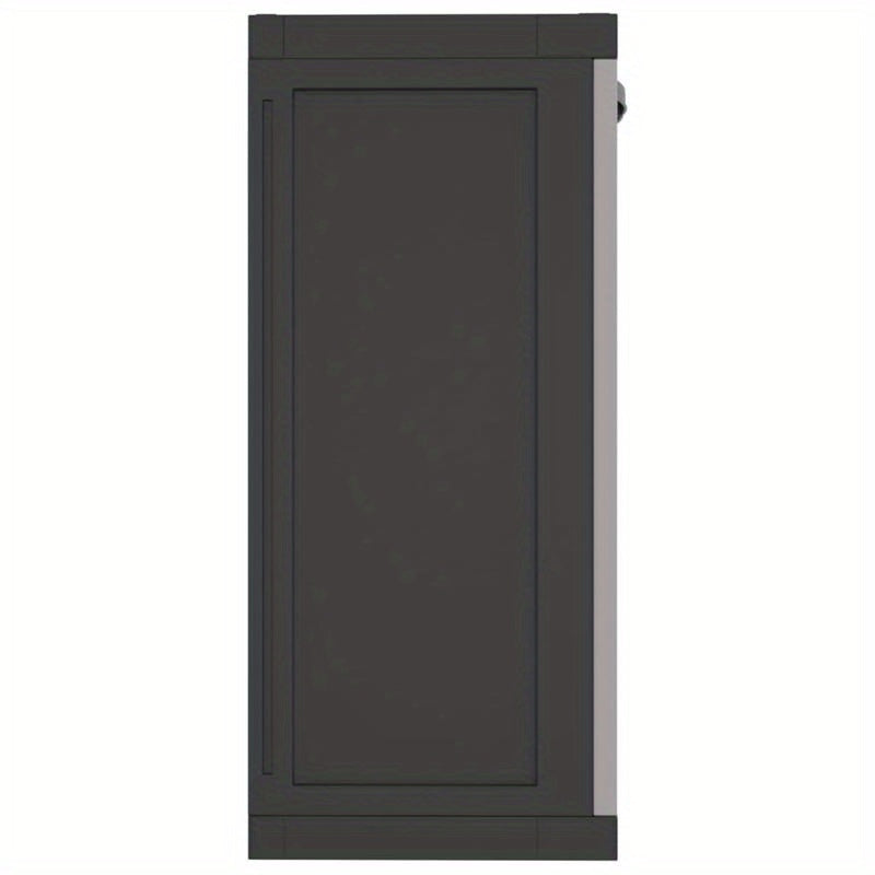 Tuinkast – Tuinberging – Opbergkast – Bergkast – Schuurkast – Grijs en Zwart – Compact Formaat 65x37x85 cm – Duurzaam Materiaal PP en RVS