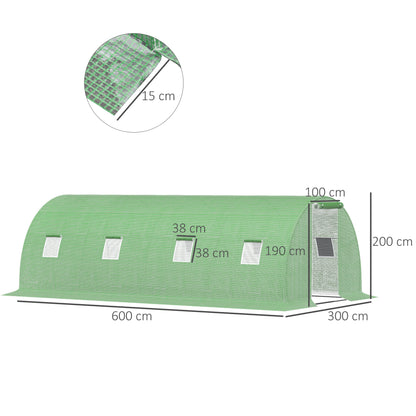 Kas – Tunnelkas – Kweekkas – Plantenkas – Tuinkas – Groot formaat 18 m² – Verzinkt Stalen Frame & UV-bestendige PE Folie