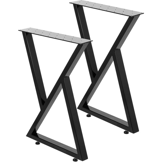 Tafelpoten – Meubelpoten – Tafelpootset – Tafelonderstellen – Metalen tafelpoten – Zwart staal – 71 cm hoog x 61 cm breed – Draagvermogen tot 800 kg
