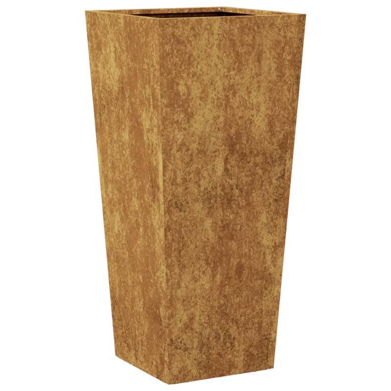 Plantenrek – Plantenstandaard – Bloemenrek – Plantentafel – Plantenhouder – 2 stuks – Cortenstaal – 35x35x75 cm – Weerbestendig – Duurzaam