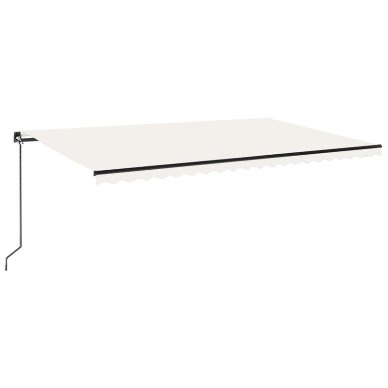 Handmatige Uitschuifbare Zonwering – Uitschuifbaar Zonnescherm – Terrasscherm – Buitenluifel – Zonbescherming – Crème Kleur – 500x300 cm – Weerbestendig Metaal Frame