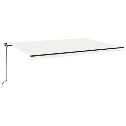 Handmatige Uitschuifbare Zonwering – Uitschuifbaar Zonnescherm – Terrasscherm – Buitenluifel – Zonbescherming – Crème Kleur – 500x300 cm – Weerbestendig Metaal Frame