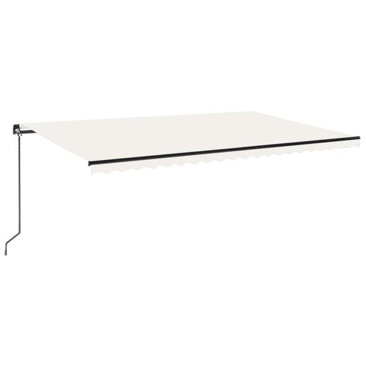 Handmatige Uitschuifbare Zonwering – Uitschuifbaar Zonnescherm – Terrasscherm – Buitenluifel – Zonbescherming – Crème Kleur – 500x300 cm – Weerbestendig Metaal Frame