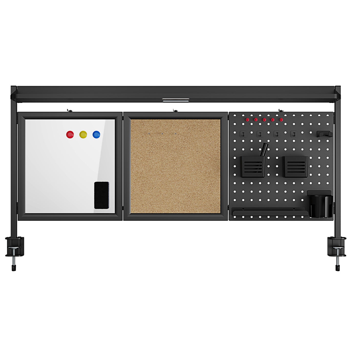 Bureau Organizer – Desk Organizer – Pennenbak – Brievenbak – Opbergrek – Multifunctioneel Met Whiteboard En Kurkbord – Klembevestiging Zonder Boren – Inclusief Accessoires