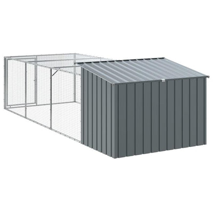 Hondenkennel – Hondenhok – Hondenren – Dierenverblijf – Hondenhuis – Gegalvaniseerd Staal – Ruim Interieur – Ventilatierooster – Dakoverstek – Weerbestendig – Eenvoudige Montage – Antraciet