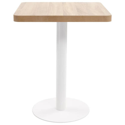 Bistrotically light brown 60x60cm MDF This bistro-style table is stylish and will be the focal point of your decor. It can also be used as a dining table. Practical and durable, it cleans easily with a damp cloth.,  Contempor