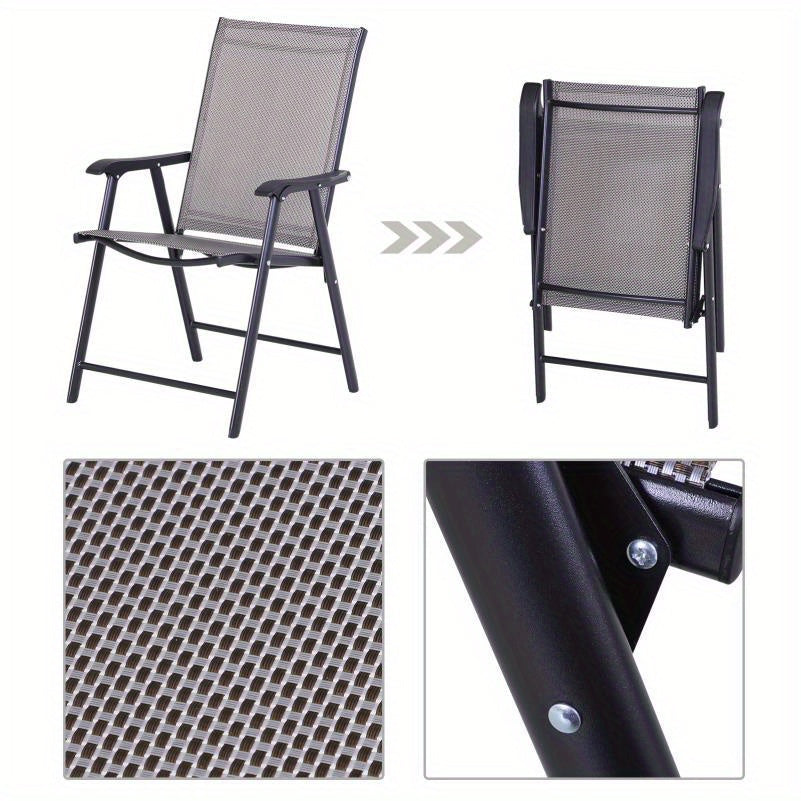 Inklapbare Campingstoelen – Camping Stoel – Outdoor Stoel – Vissersstoel – Picknickstoel – Metalen Frame – Set Van 2