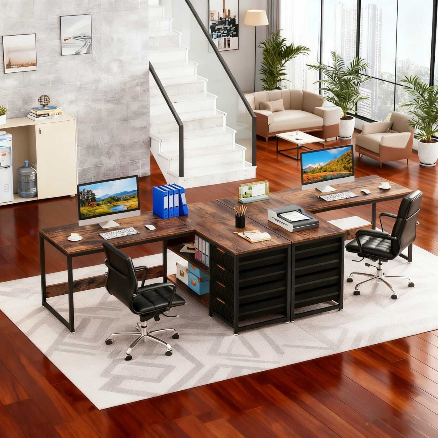 Computertafel – Computerbureau – Bureautafel – Hoekbureau – Werktafel – L-vormig Ontwerp – Stevig Spaanplaat Met Metalen Frame