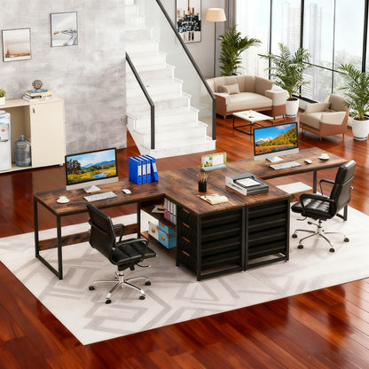 Computertafel – Computerbureau – Bureautafel – Hoekbureau – Werktafel – L-vormig Ontwerp – Stevig Spaanplaat Met Metalen Frame