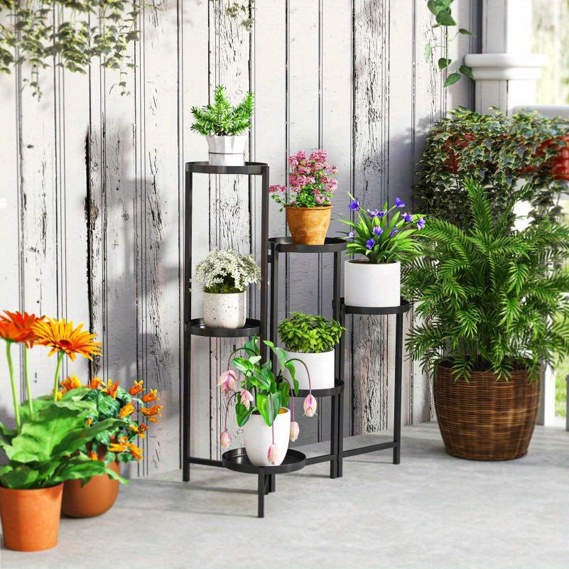 Plantenstandaard – Bloemenhouder – Plantenrek – Plantenhouder – Bloemenstandaard – Inklapbaar – Roestvrij Metaal – 80 cm Hoog – Geschikt Binnen en Buiten
