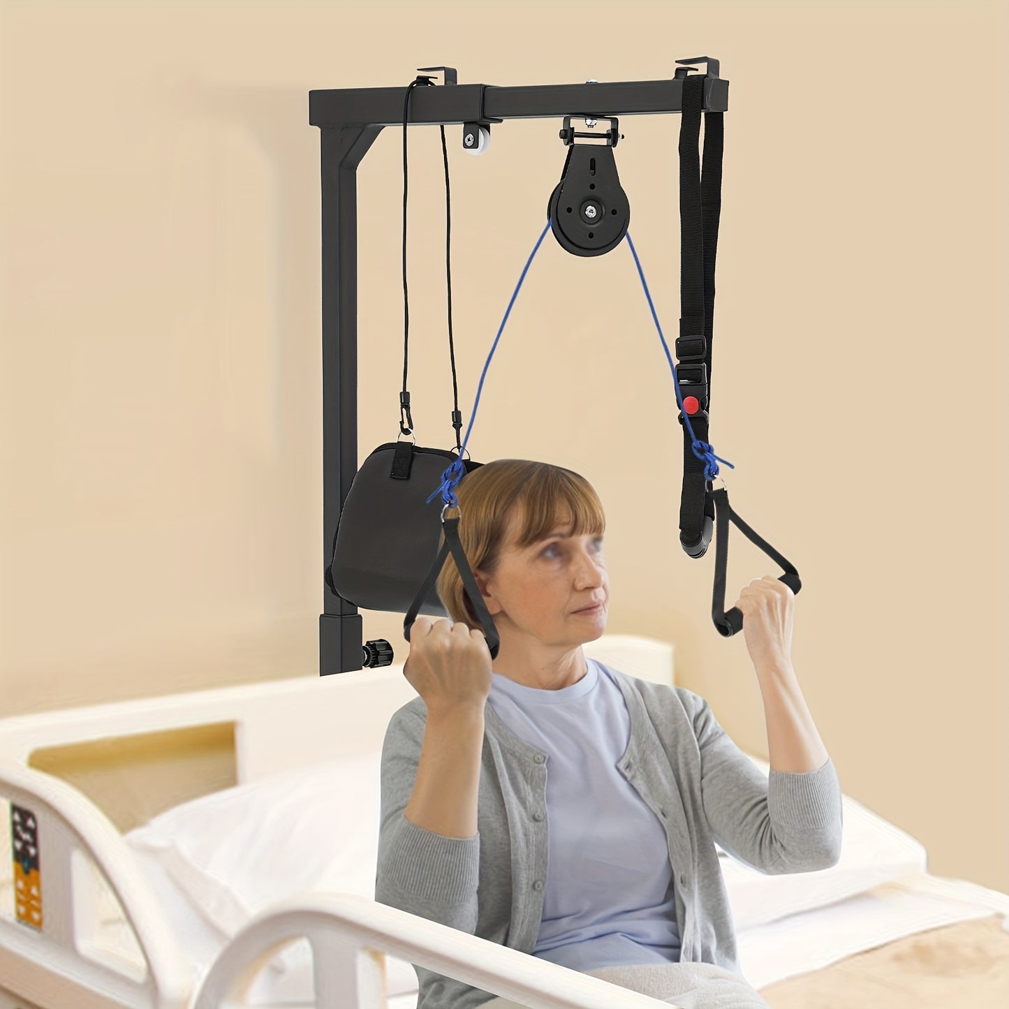 Standhulp – Steunbeugel – Opsta Bar – Bedlift – Mobiliteitshulp – Verstelbaar 130-175 cm – Staal 100 kg draagvermogen – Zwart