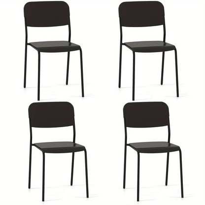 Eetkamerstoel – Keukenstoel – Stuhl – Stoel – Kuipstoel – Stapelbaar – Metalen Onderstel – Set van 4