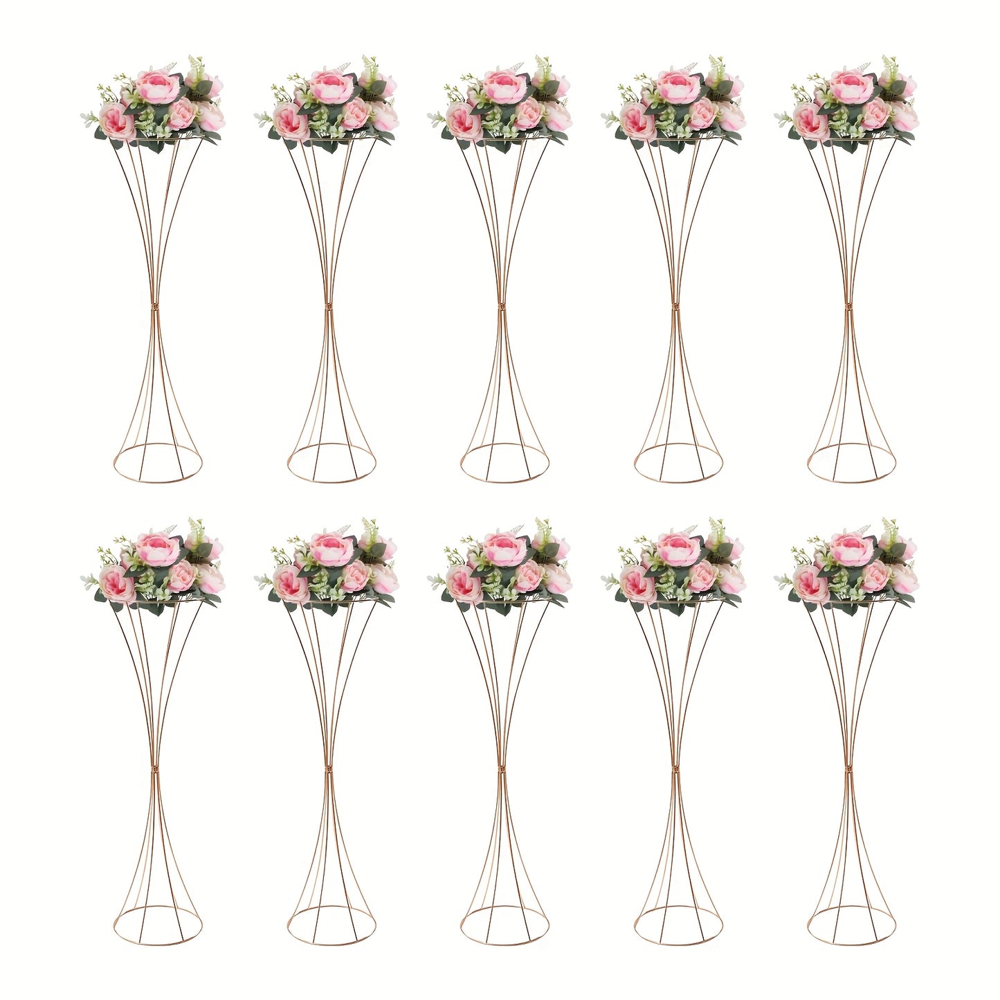 Gouden Bloemenvaas – Metalen Vaas – Decoratieve Vaas – Trompetvaas – Bloemenstandaard – 80 cm Hoog – Duurzaam IJzer