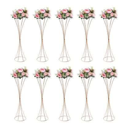 Gouden Bloemenvaas – Metalen Vaas – Decoratieve Vaas – Trompetvaas – Bloemenstandaard – 80 cm Hoog – Duurzaam IJzer
