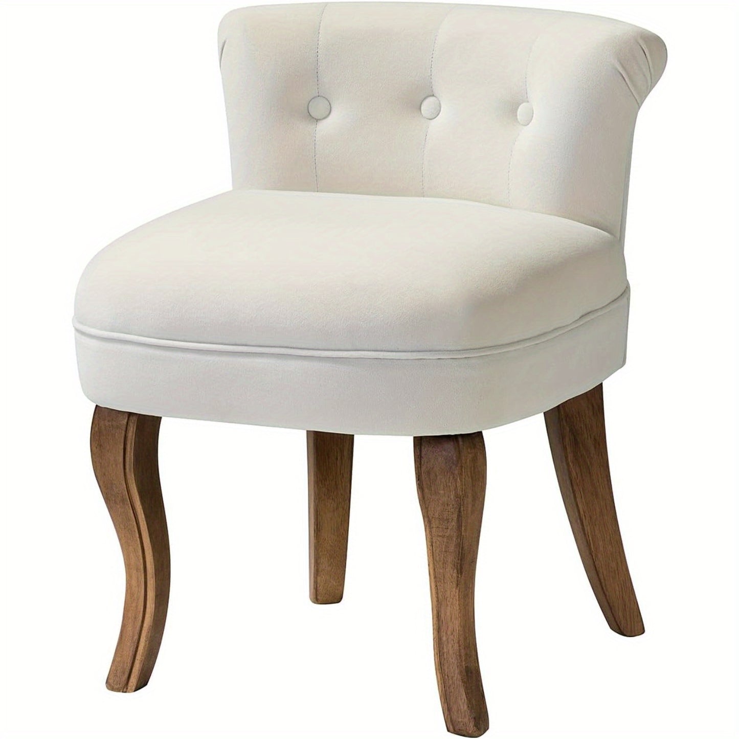 Make-up Krukje – Make-up Stoel – Kaptafel Kruk – Bijzetkruk – Poef – Modern – Velvet Bekleding – Memory Foam Zitkussen – Massief Houten Poten – Comfortabel & Duurzaam