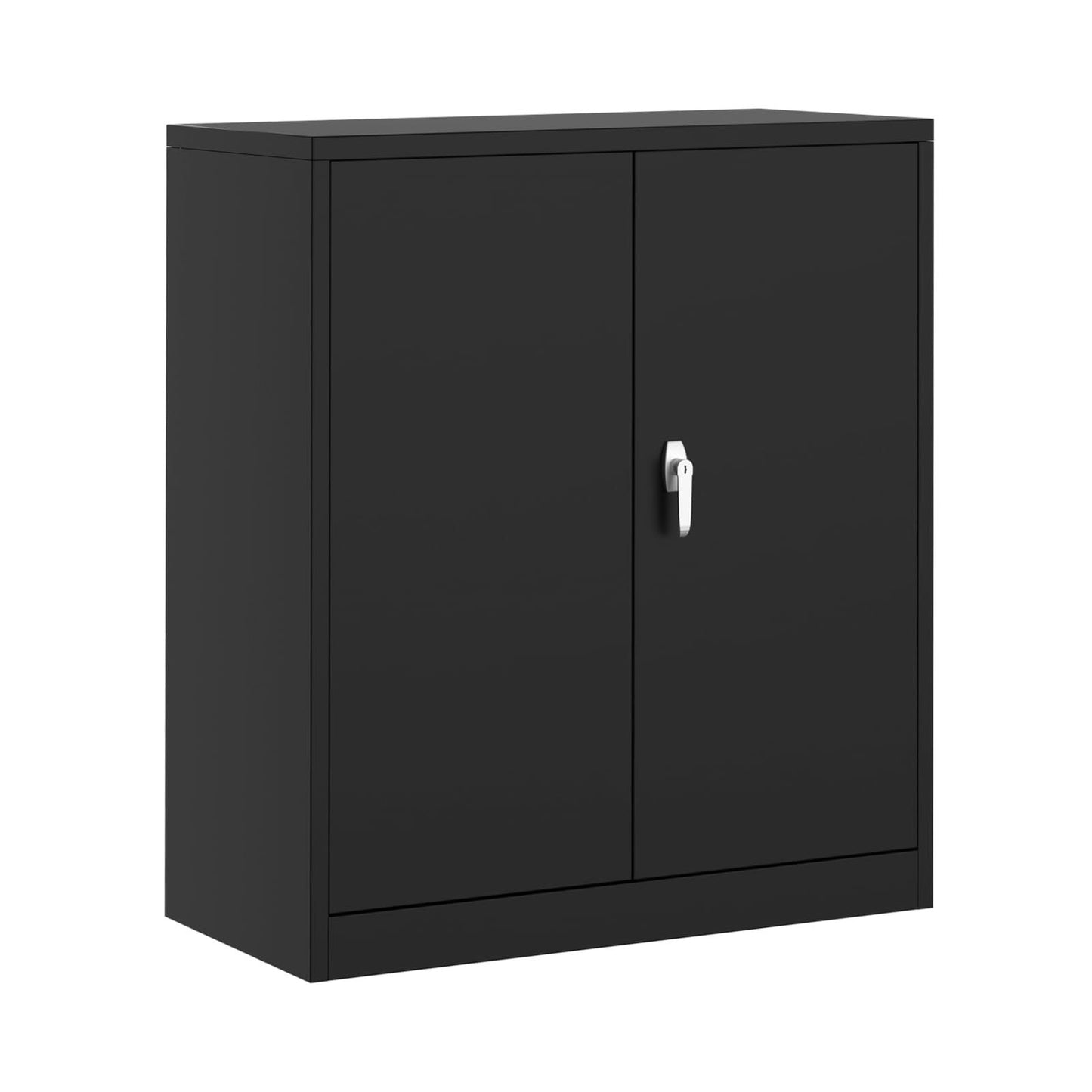 Werkplaatskast – Gereedschapskast – Opbergkast – Stellingkast – Werkbankkast – 100% Metaal – Vergrendelbare Deuren – 2 Verstelbare Legplanken – 3,2+ ft³ Inhoud – Zwart