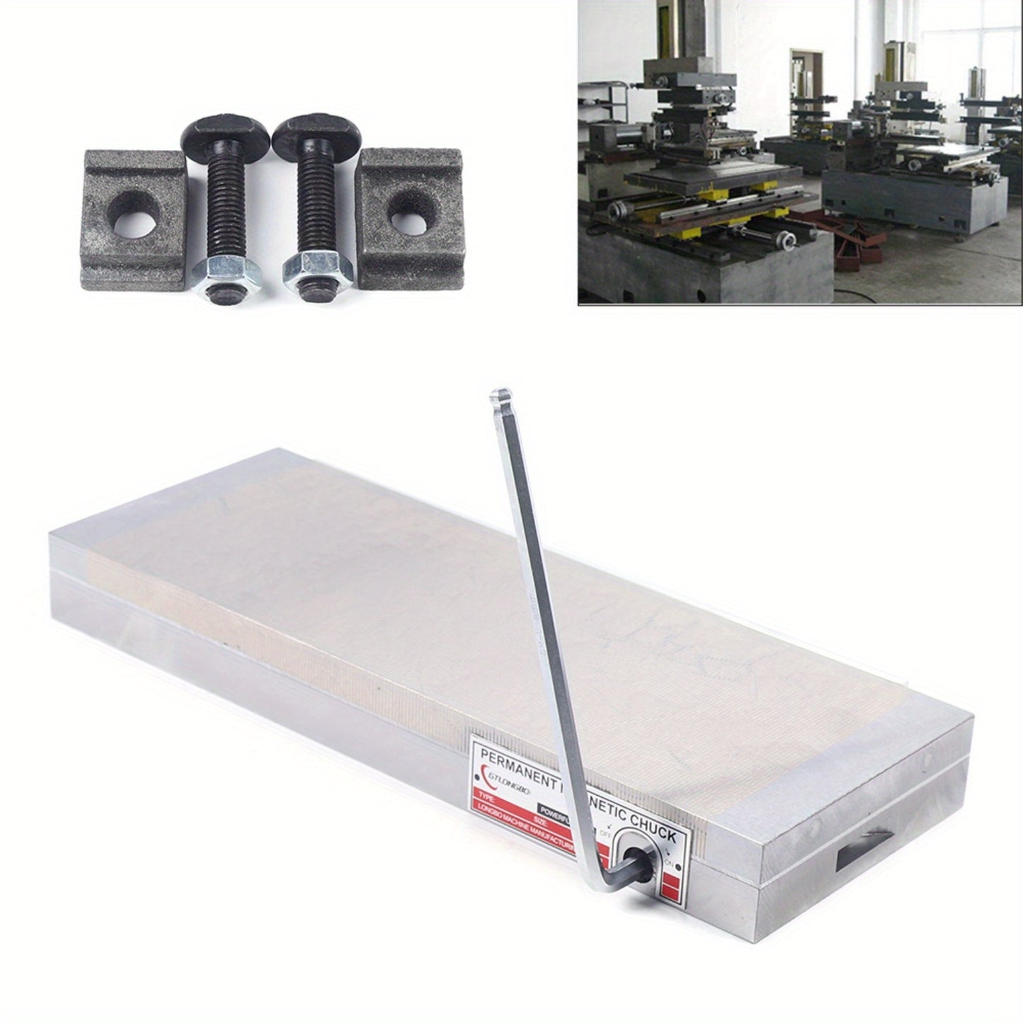 Magneetplaat – Magnetische Spanningsplaat – Permanente Magneetplaat – Klemplaat – Magnetisch Werkstukhouder – 40x10 cm – Messing Materiaal – Geen Stroomvoorziening Nodig