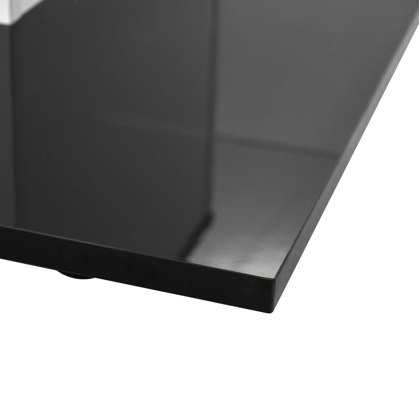 Coffee Table, High Gloss Glass Coffee Table, Movable Coffee Table With Swivel Wheels