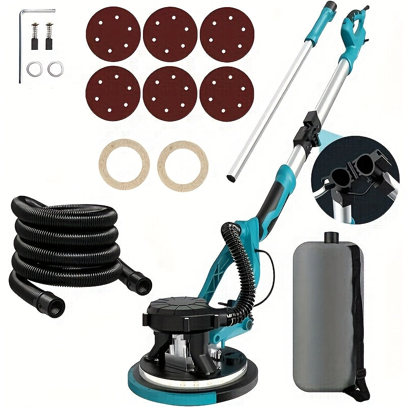 Wandschuurmachine – Langnekschuurmachine – Plafondschuurmachine – Muurschuurmachine – Vloerschuurmachine – 1250W Krachtige Motor – LED Verlichting & Automatische Stofafzuiging
