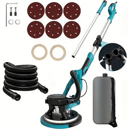 Wandschuurmachine – Langnekschuurmachine – Plafondschuurmachine – Muurschuurmachine – Vloerschuurmachine – 1250W Krachtige Motor – LED Verlichting & Automatische Stofafzuiging