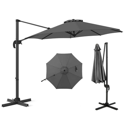 Parasol – Zweefparasol – Tuinparasol – Terrasparasol – Marktparasol – 300x300 cm – Verstelbaar Met 360° Rotatie